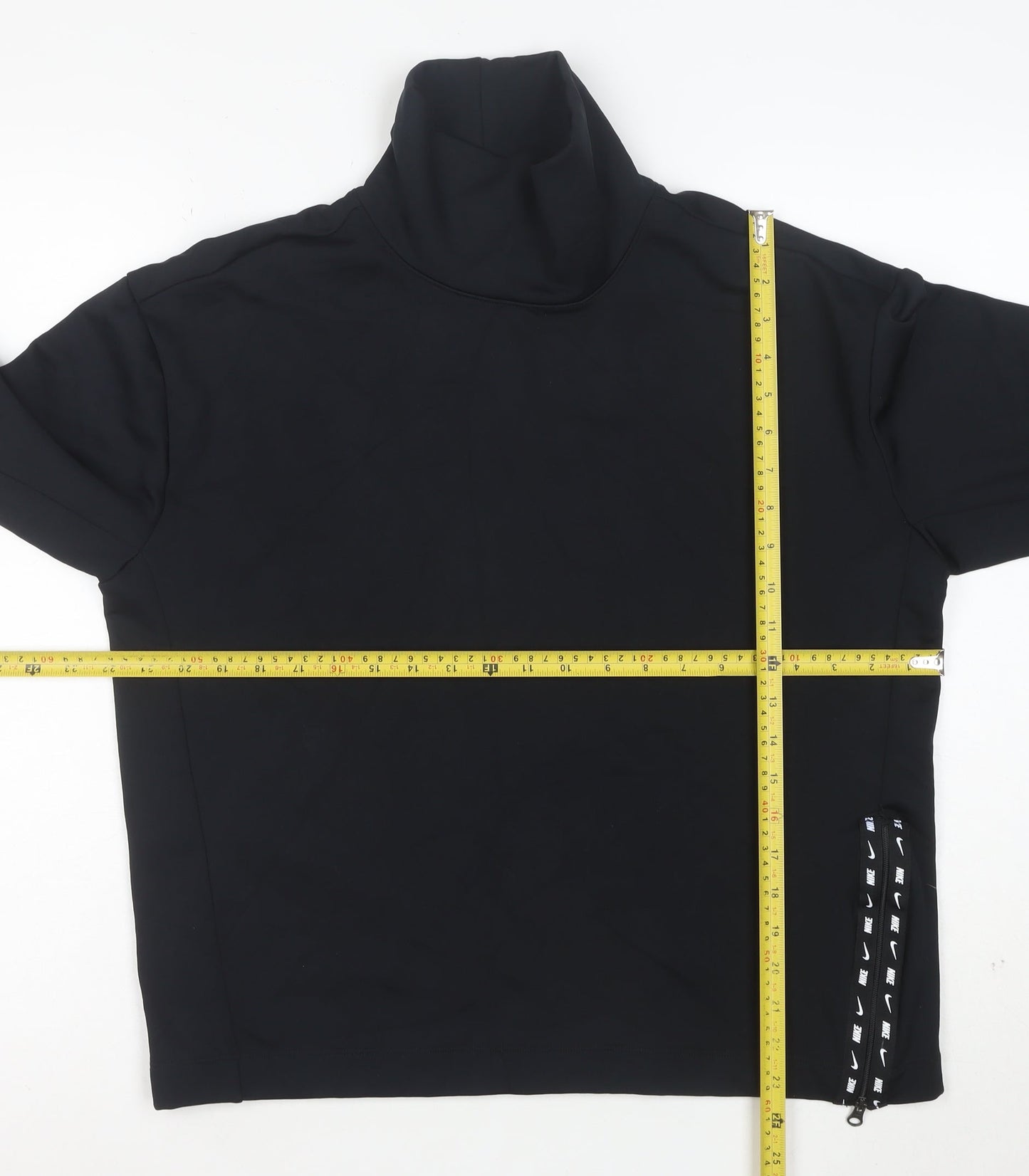 Nike Men's Black S High Neck Zip Detail Sports Sweatshirt