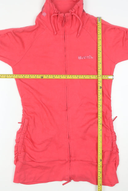 Bench Women's Pink Full Zip Hoodie Size L 100% Cotton Casual Sweatshirt