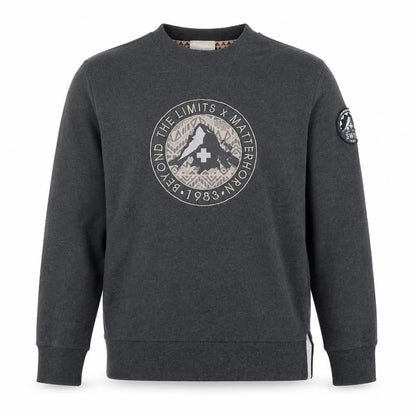SWIB Men's Grey Crew Neck Graphic Sweatshirt M Outdoor Style
