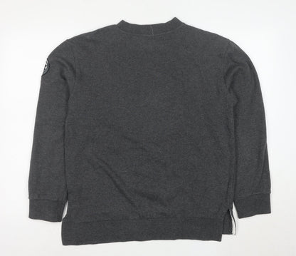 SWIB Men's Grey Crew Neck Graphic Sweatshirt M Outdoor Style