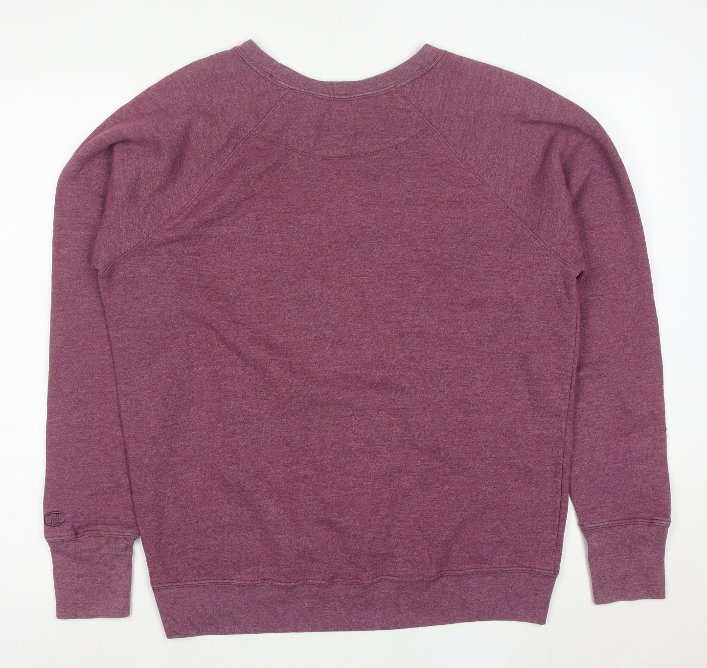 Champion Mens Purple Crew Neck Logo Sweatshirt Size L Regular Fit