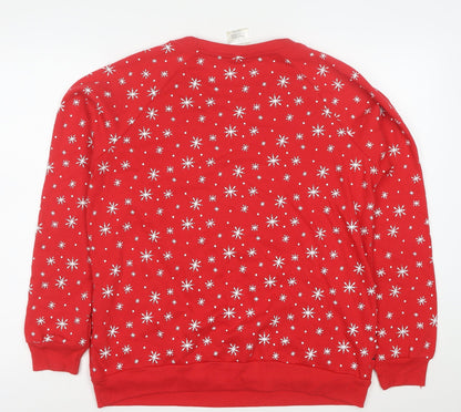Coca-Cola Mens Red L Christmas Polar Bear Pullover Sweatshirt