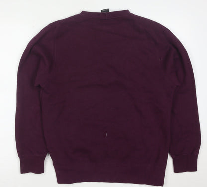 Stussy Men's Purple Crew Neck Sweatshirt Small Camo S Graphic Pullover