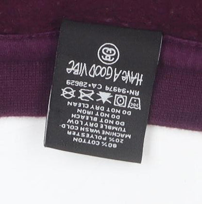 Stussy Men's Purple Crew Neck Sweatshirt Small Camo S Graphic Pullover
