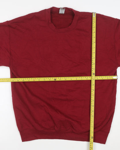 Gildan Men's Red Pullover Fleece Crew Neck Sweatshirt Size M