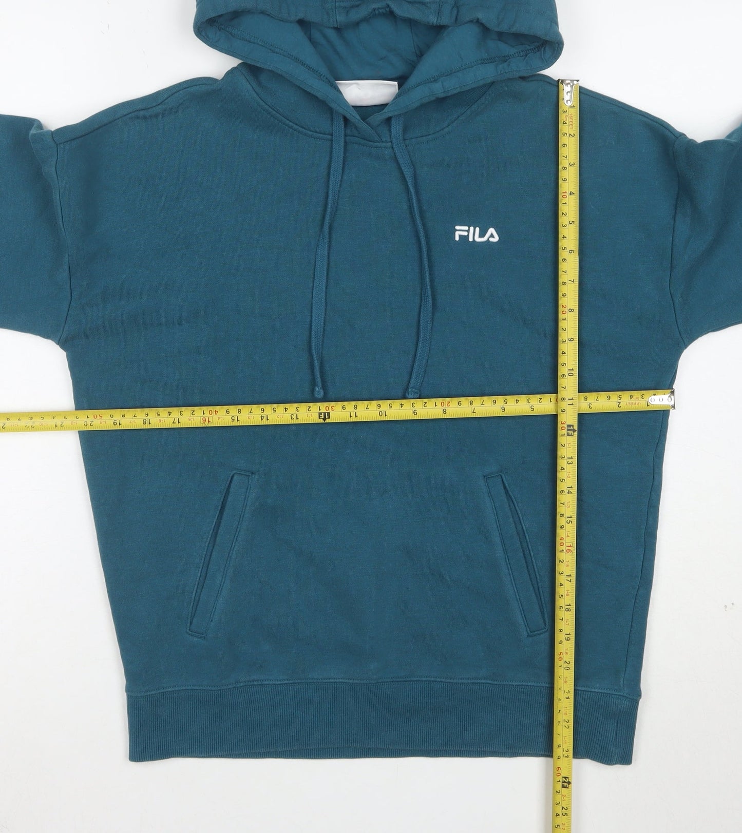 FILA Mens Blue Pullover Hoodie Size S Regular Fit Hooded Sweatshirt