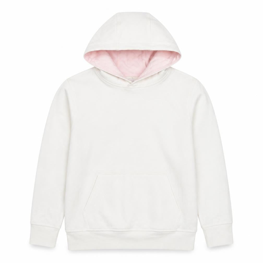 Berghaus Womens White Pink Pullover Hoodie Size 10 Cotton Blend