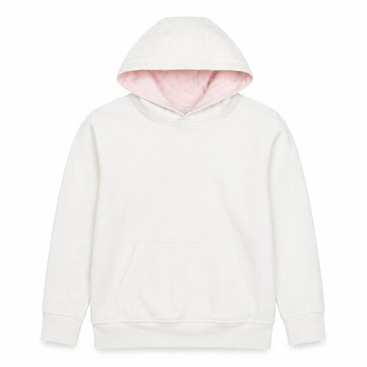 Berghaus Womens White Pink Pullover Hoodie Size 10 Cotton Blend