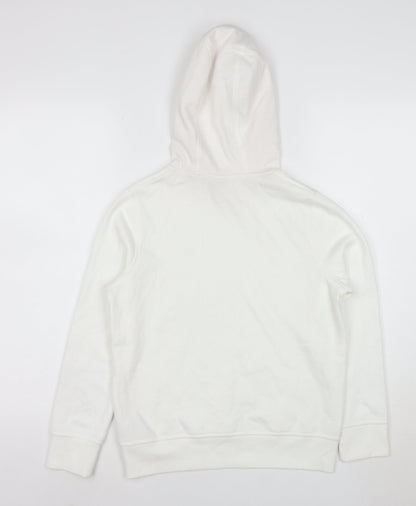 Berghaus Womens White Pink Pullover Hoodie Size 10 Cotton Blend
