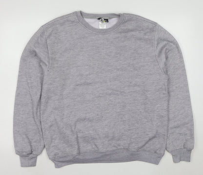 Athletech Mens Grey L Pullover Crew Neck Fleece Sweatshirt