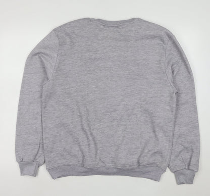 Athletech Mens Grey L Pullover Crew Neck Fleece Sweatshirt