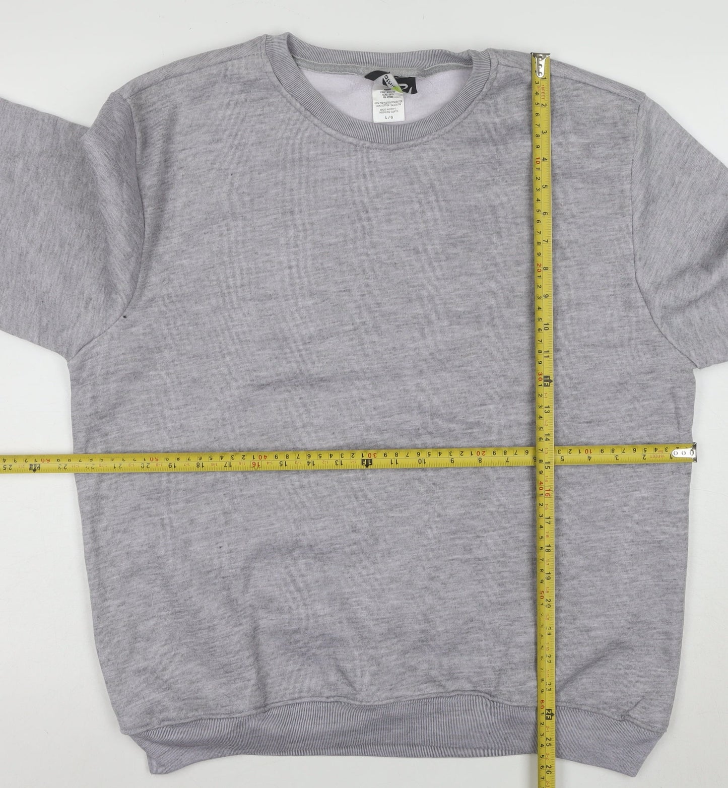 Athletech Mens Grey L Pullover Crew Neck Fleece Sweatshirt