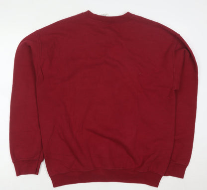 Gildan Men's Red Animal Graphic Heavyweight Pullover Sweatshirt M