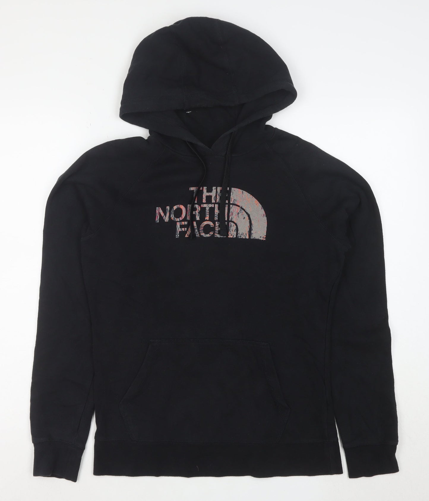 The North Face Women's Black Pullover Hoodie Size M Logo Print Cotton Blend