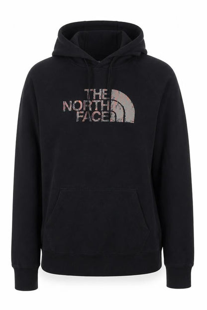 The North Face Women's Black Pullover Hoodie Size M Logo Print Cotton Blend