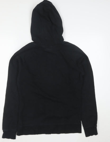 The North Face Women's Black Pullover Hoodie Size M Logo Print Cotton Blend