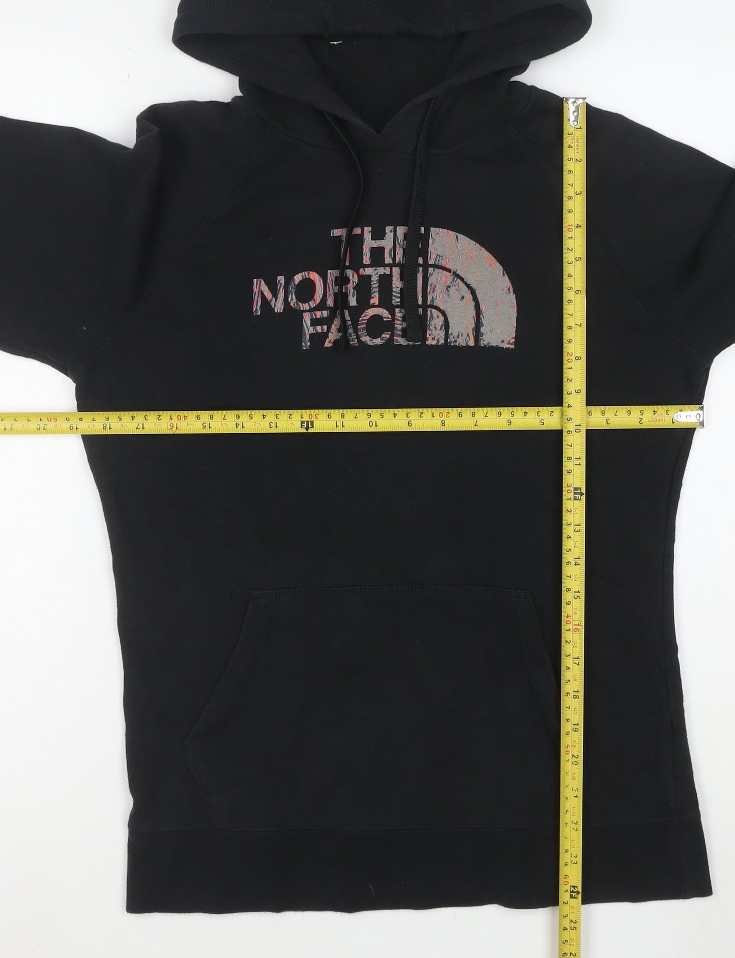 The North Face Women's Black Pullover Hoodie Size M Logo Print Cotton Blend