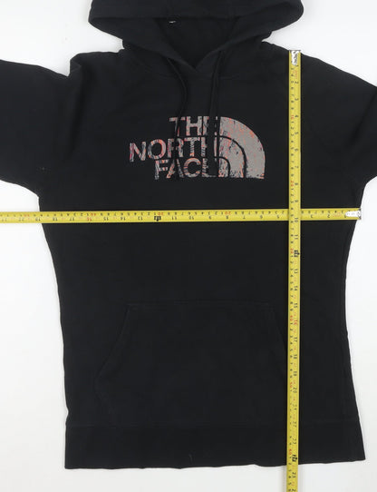 The North Face Women's Black Pullover Hoodie Size M Logo Print Cotton Blend