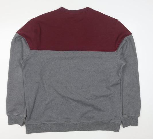 IZOD Men’s Grey Burgundy Colour Block Stretch Sweatshirt XL
