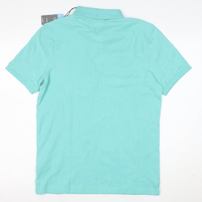 Marks and Spencer Men's Blue Regular Fit Cotton Polo M