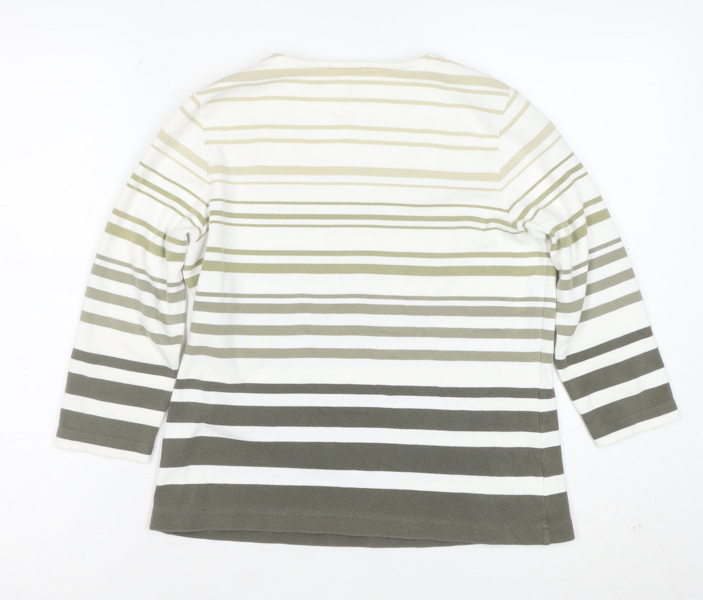 Dash Women’s Multicoloured Striped 3/4 Sleeve Cotton Stretch T-Shirt Size 12