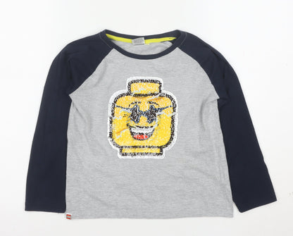 John Lewis Boys Grey LEGO Sequin Long Sleeve T-Shirt 4-5 Years