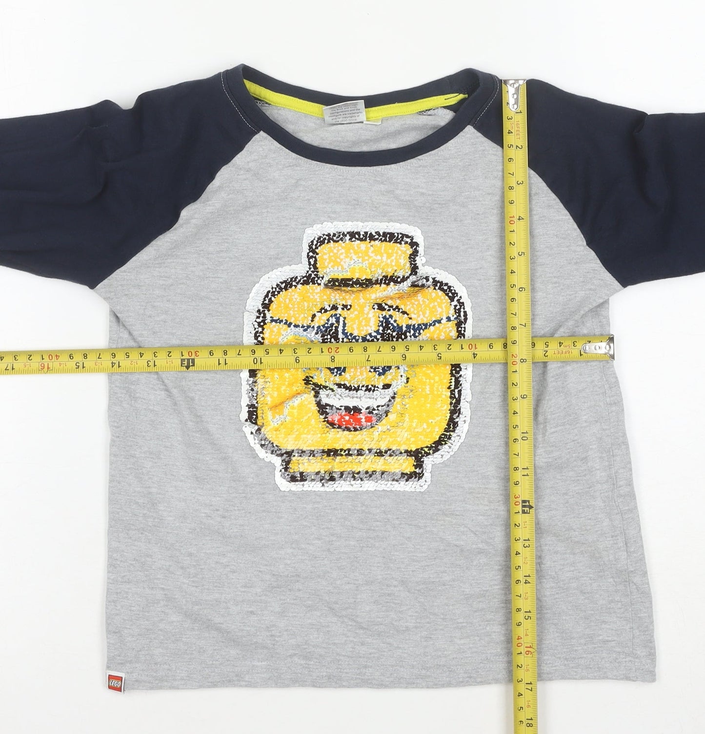 John Lewis Boys Grey LEGO Sequin Long Sleeve T-Shirt 4-5 Years