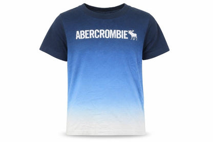 Abercrombie & Fitch Kids Boys Blue Ombre Logo Short Sleeve Cotton T-Shirt 7-8 Years