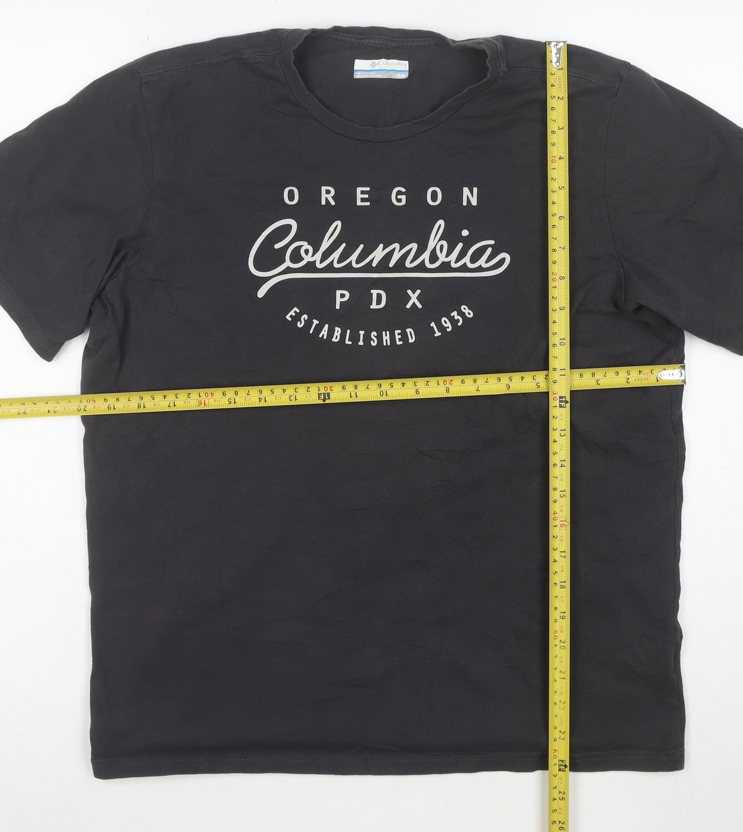 Columbia Men’s Black Cotton Graphic Print T-Shirt M