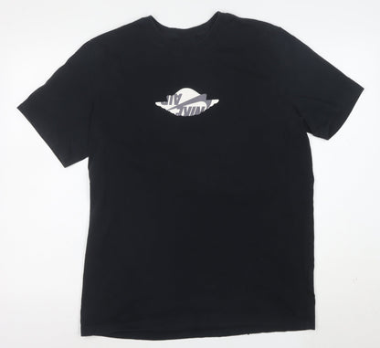 Jordan Men's Black Air Logo Graphic T-Shirt Size L Cotton