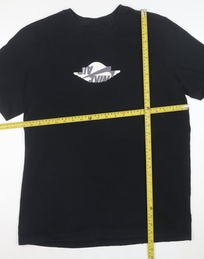 Jordan Men's Black Air Logo Graphic T-Shirt Size L Cotton