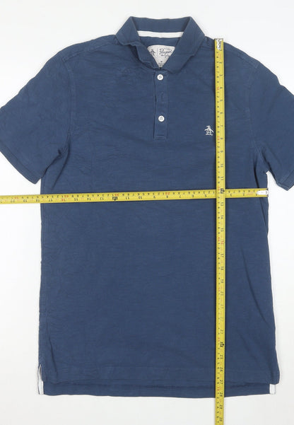 Original Penguin Men's Blue Cotton Polo Shirt M Regular Fit