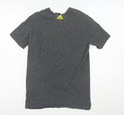 adidas Boys Grey 13-14 Years Short Sleeve Logo T-Shirt