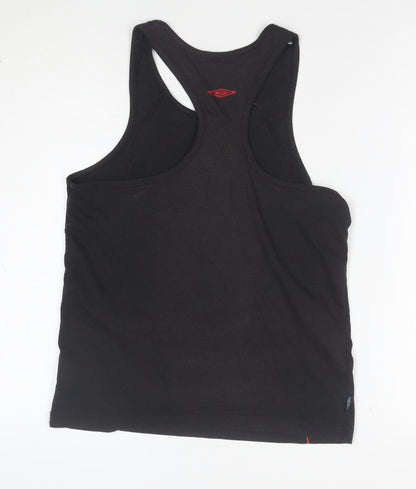 Umbro Men’s Black Sleeveless Sports T-Shirt Size S Cotton Stretch