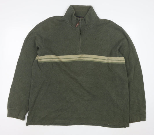 Denver Hayes Men’s Green XL 1/4 Zip Cotton Knit Sweatshirt