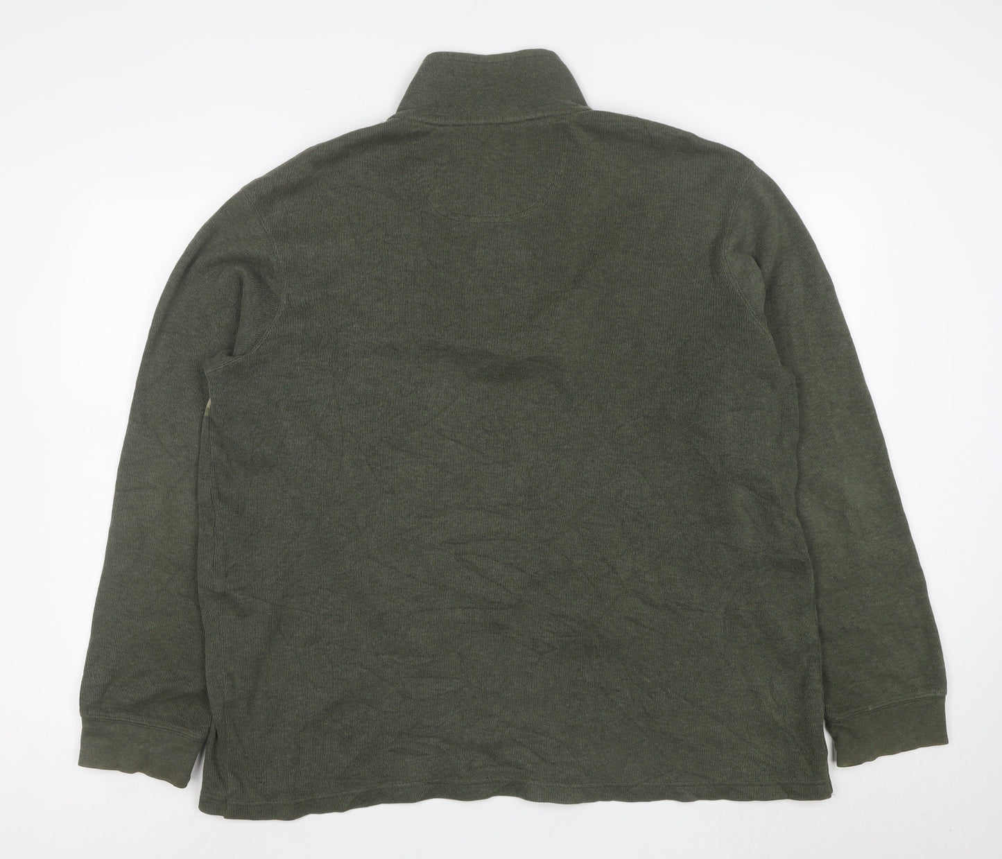 Denver Hayes Men’s Green XL 1/4 Zip Cotton Knit Sweatshirt