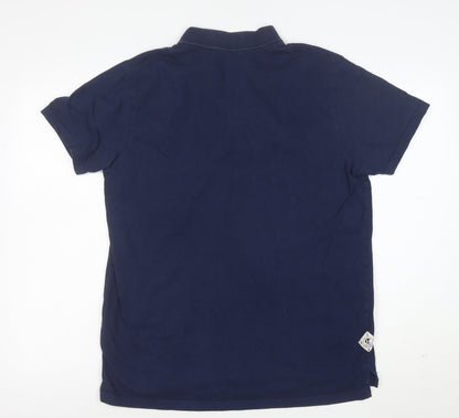 SoulCal & Co Men's Blue Cotton Short Sleeve Polo Shirt L