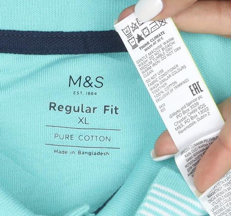 Marks and Spencer Men's Blue XL Regular Fit Cotton Polo Shirt