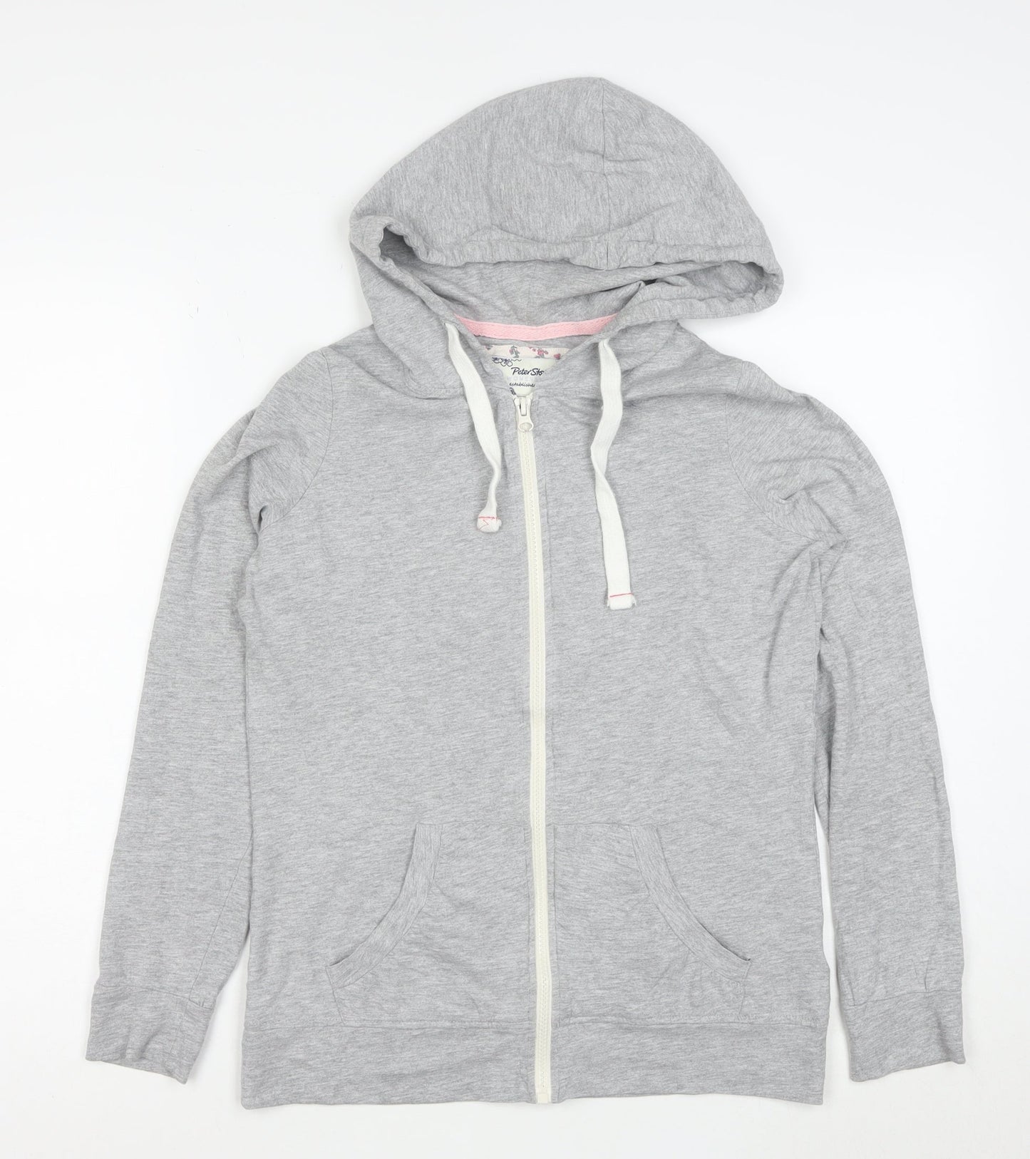Peter Storm Womens Grey Full Zip Hoodie Size 10 Cotton Blend
