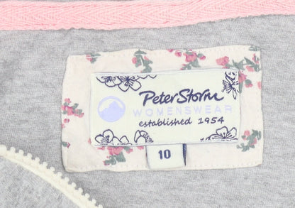Peter Storm Womens Grey Full Zip Hoodie Size 10 Cotton Blend