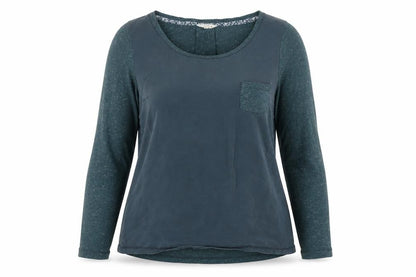 Fat Face Women's Blue Long Sleeve Blouse Size 14 Viscose Cotton Mix