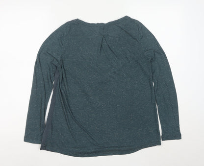 Fat Face Women's Blue Long Sleeve Blouse Size 14 Viscose Cotton Mix