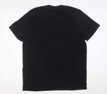 FILA Men's Black Cotton Short Sleeve Crew Neck Sports T-Shirt L