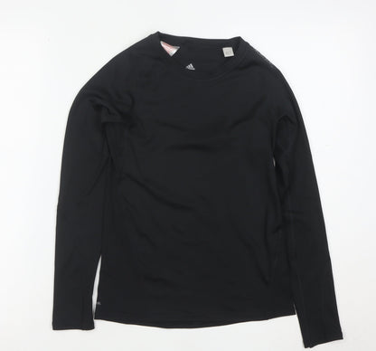 adidas Boys Black 11-12 Years Techfit Long Sleeve Training Top