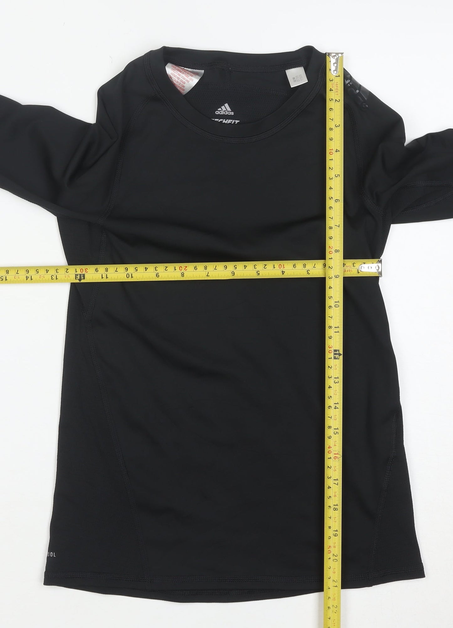 adidas Boys Black 11-12 Years Techfit Long Sleeve Training Top