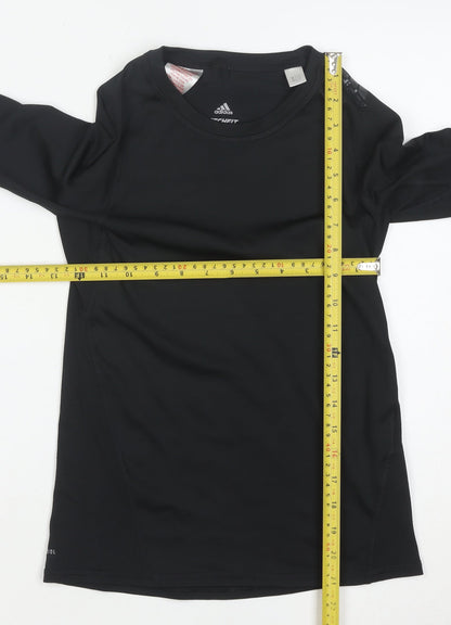adidas Boys Black 11-12 Years Techfit Long Sleeve Training Top
