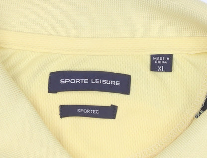 Sporte Leisure Men’s Yellow XL Golf Polo Shirt Moisture Wicking