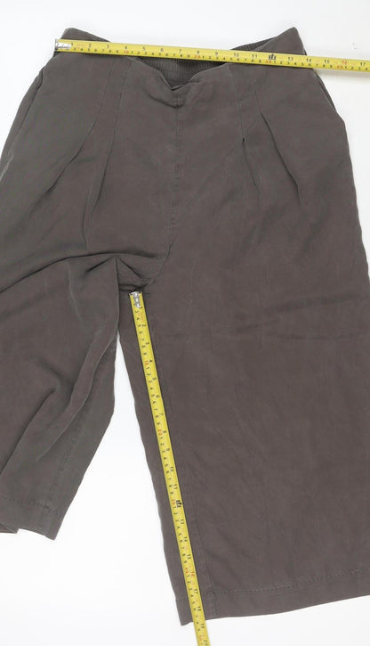 Oliver Bonas Women Grey Wide-Leg Viscose Culottes Size 12