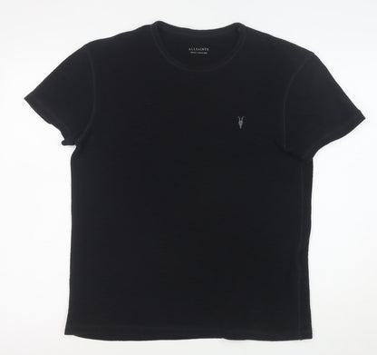 AllSaints Men's Black Crew Neck Short Sleeve T-Shirt Size S