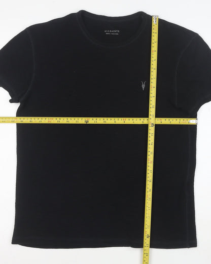 AllSaints Men's Black Crew Neck Short Sleeve T-Shirt Size S